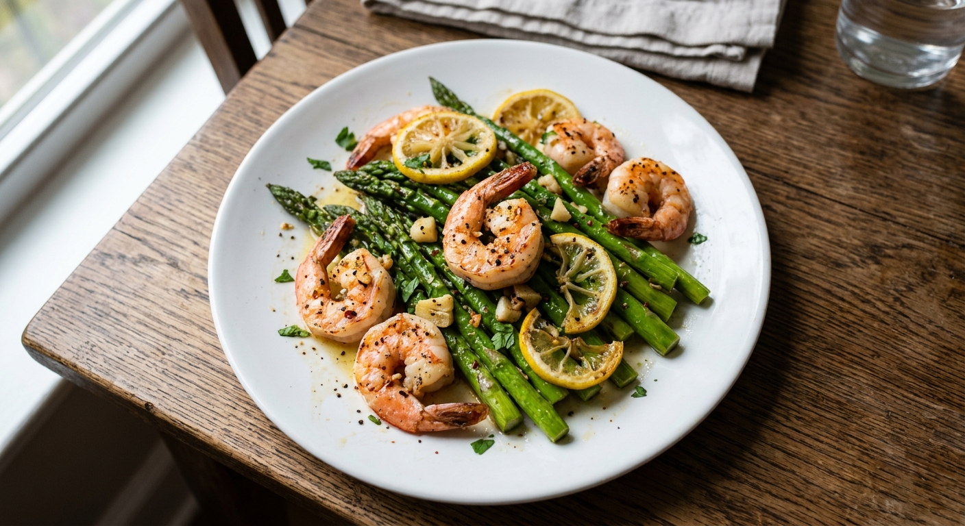 One-Pan Lemon Garlic Shrimp and Asparagus