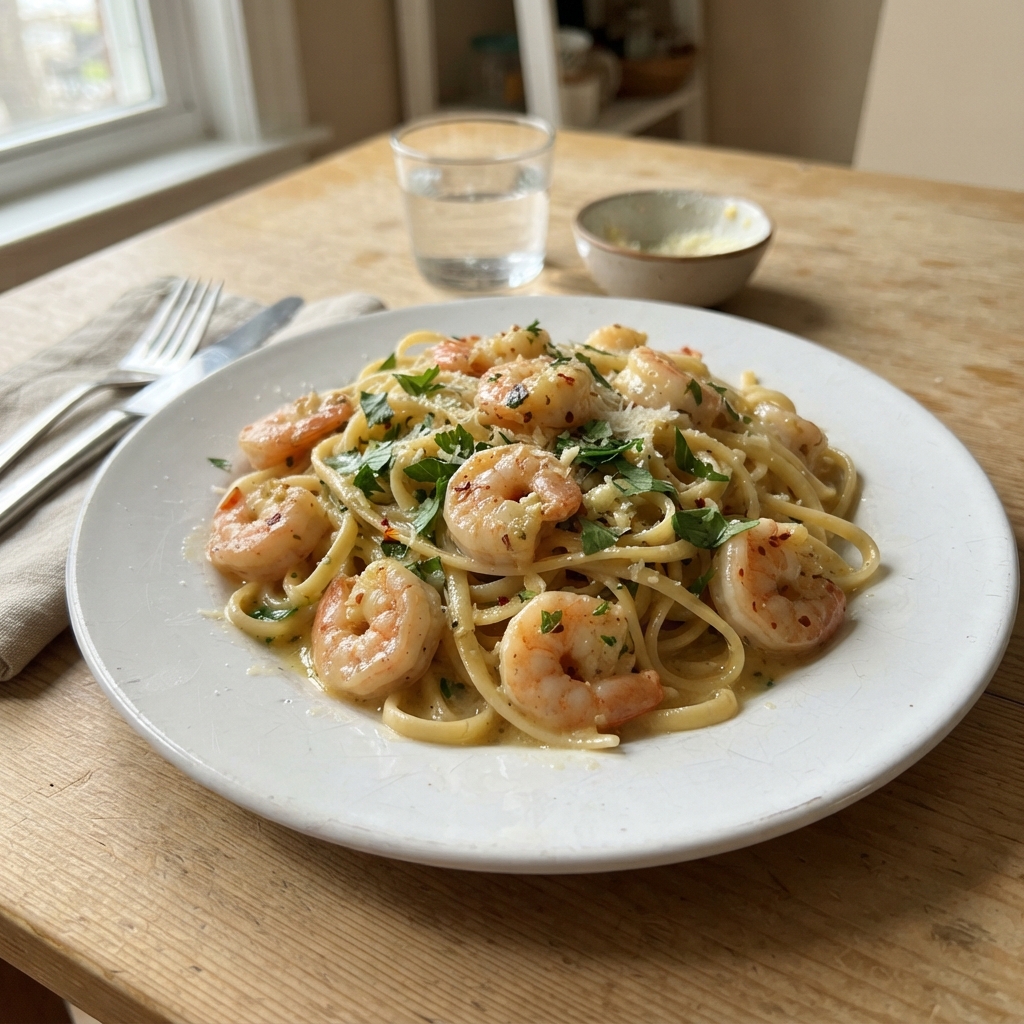 One-Pan Garlic Butter Shrimp and Pasta