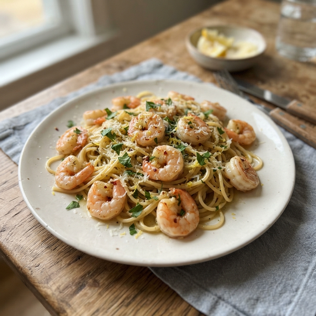 One-Pan Garlic Butter Shrimp and Pasta