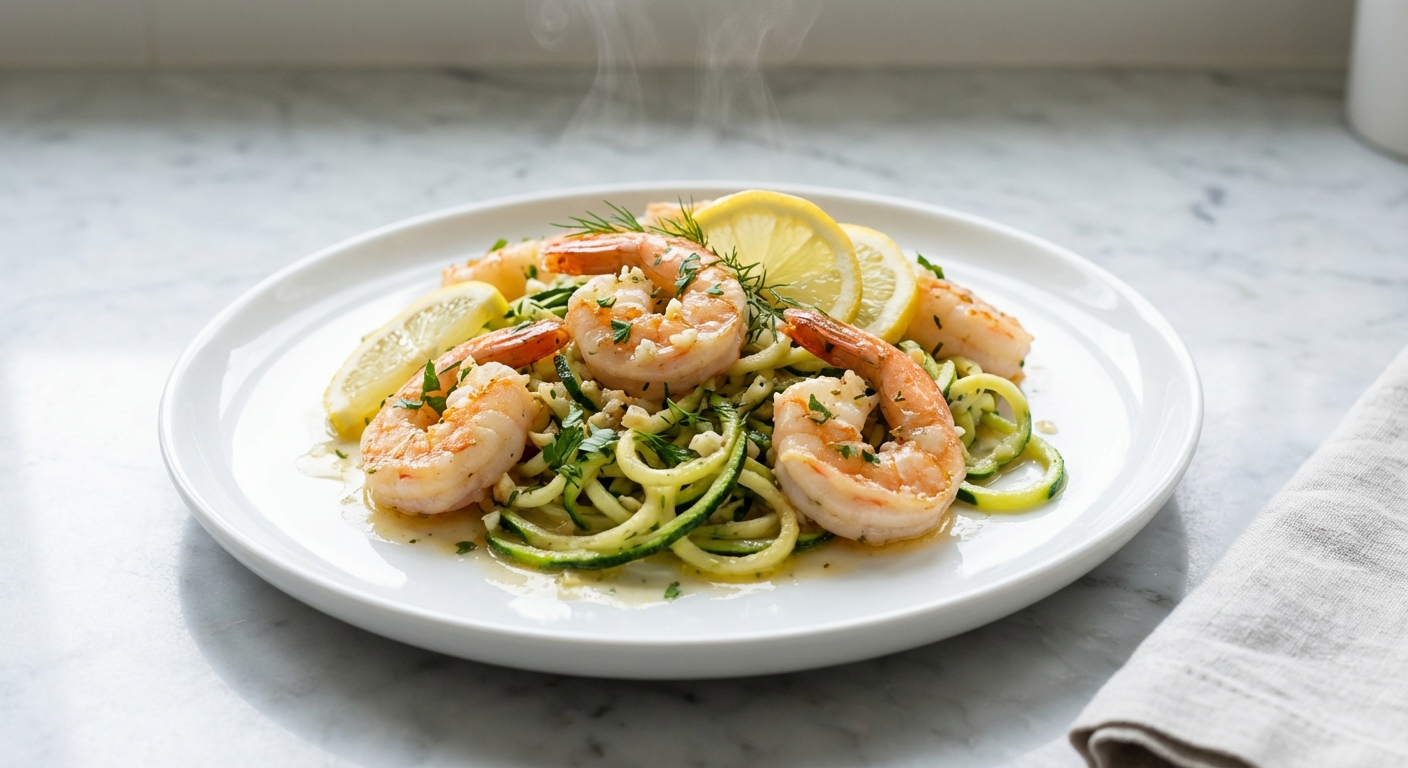 Zesty Lemon Garlic Shrimp and Zucchini Skillet