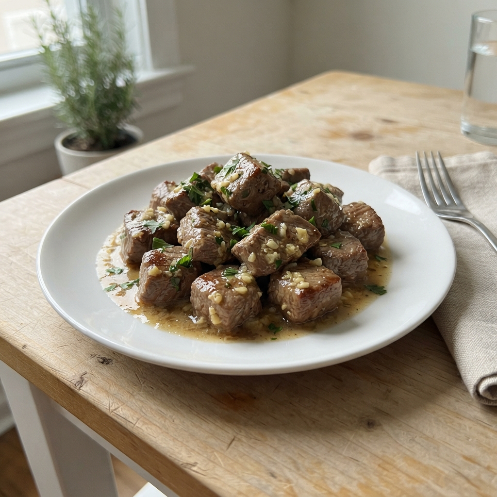 Creamy Garlic Butter Steak Bites