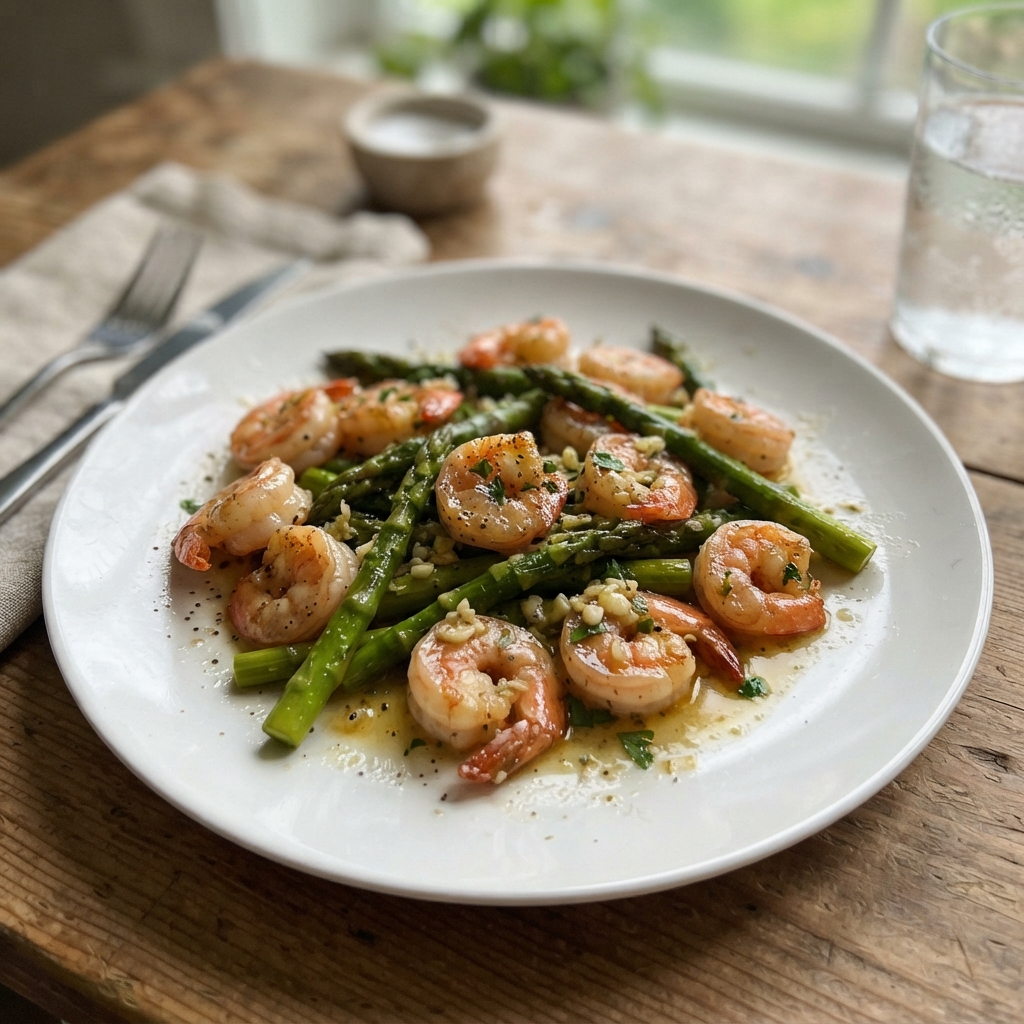One-Pan Garlic Butter Shrimp and Asparagus