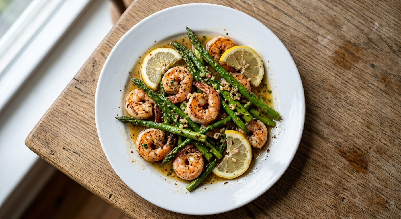 One-Pan Lemon Garlic Butter Shrimp and Asparagus