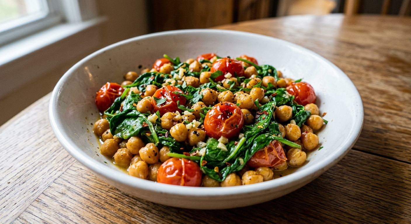 One-Pan Garlic Lemon Chickpea Stir-Fry