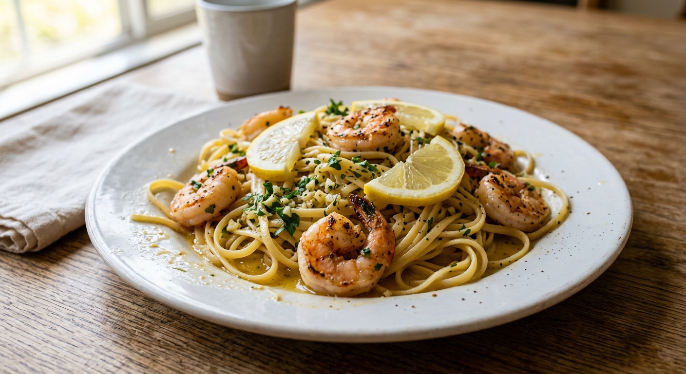 Lemon Garlic Butter Shrimp Pasta