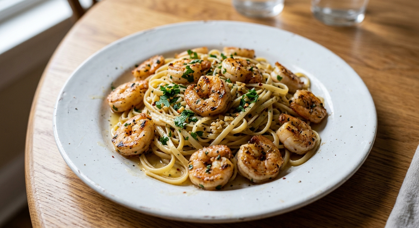 Lemon Garlic Butter Shrimp Pasta