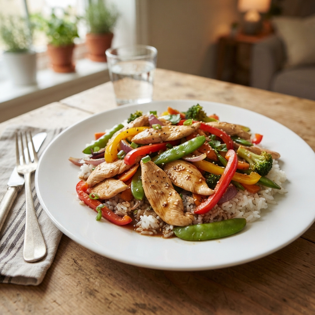 Quick Frozen Chicken Stir-Fry