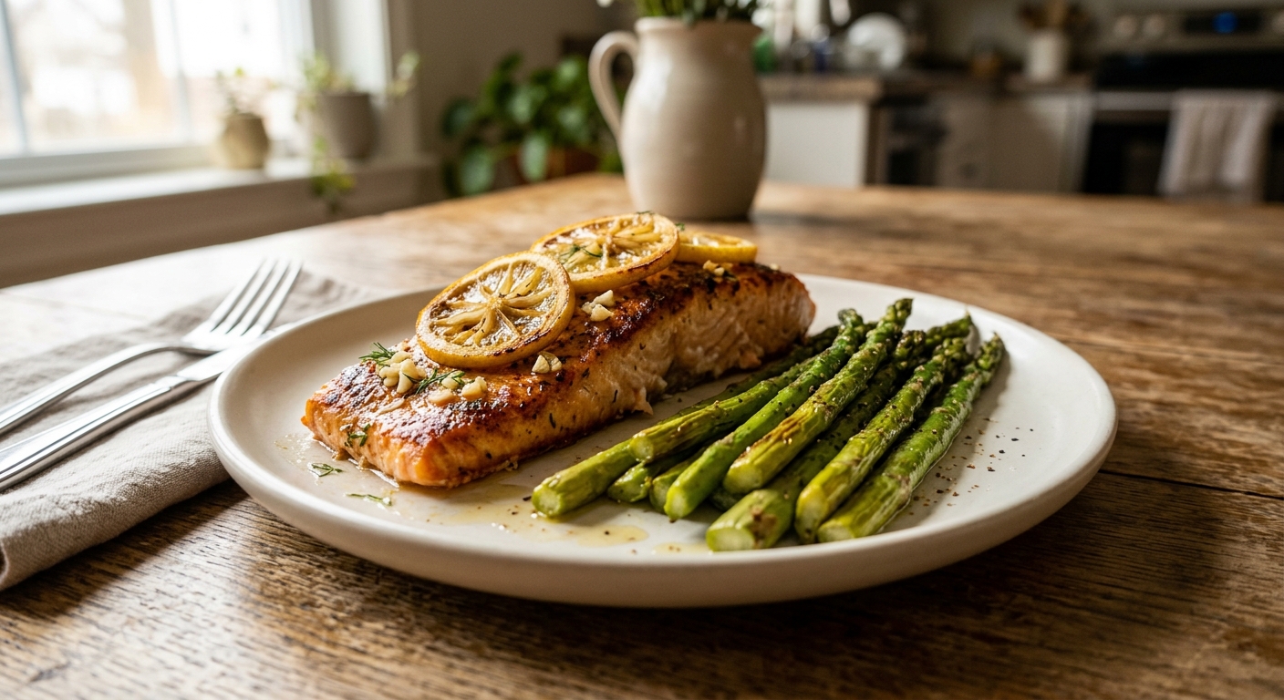 Lemon Garlic Sheet Pan Salmon and Asparagus