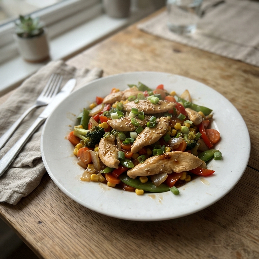 Speedy Frozen Chicken Stir-Fry