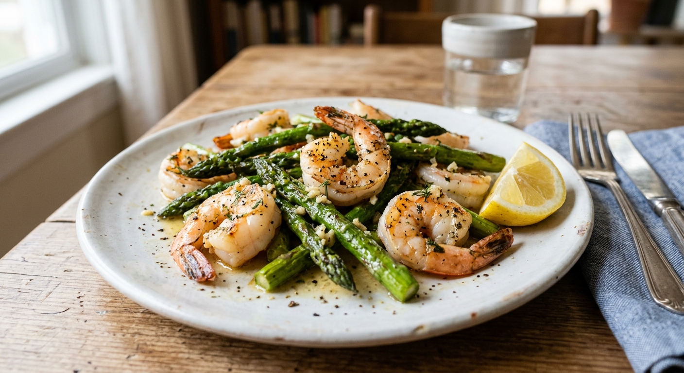 One-Pan Garlic Butter Shrimp and Asparagus
