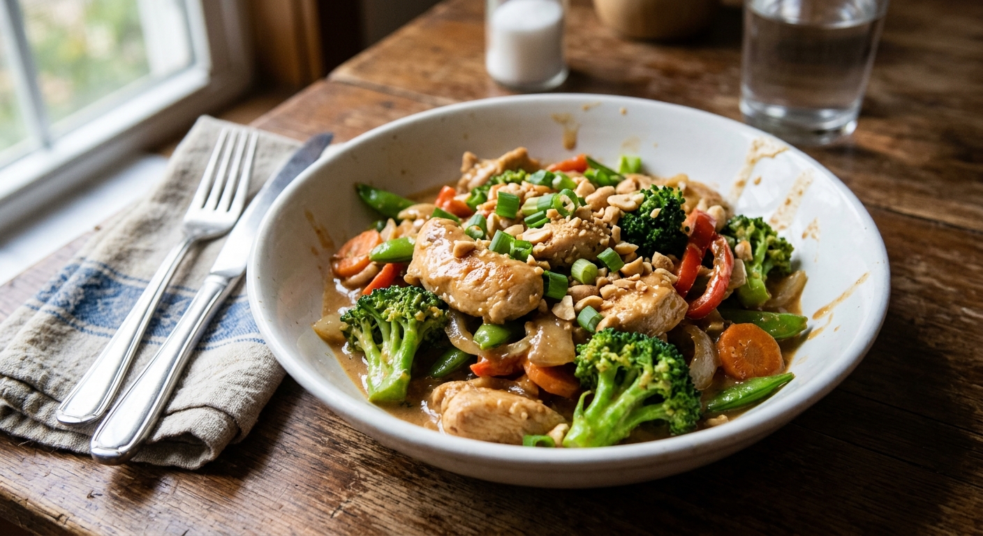 Creamy Peanut Butter and Chicken Stir-Fry
