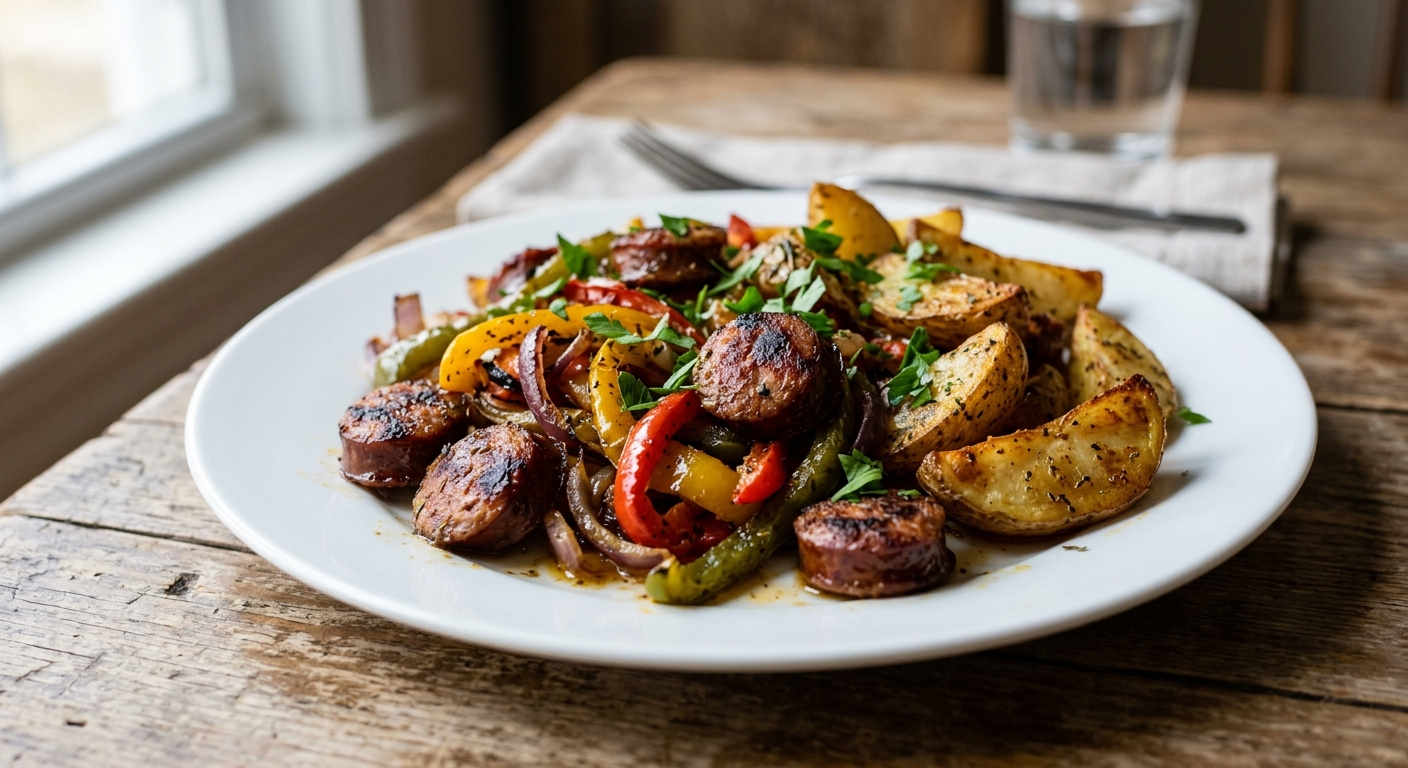 One-Pan Sausage and Roasted Pepper Skillet