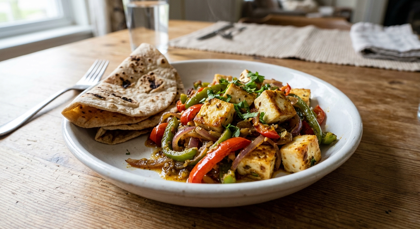 Quick Paneer and Bell Pepper Stir-Fry
