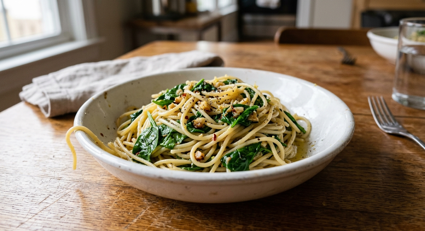 One-Pan Garlic and Spinach Lemon Pasta