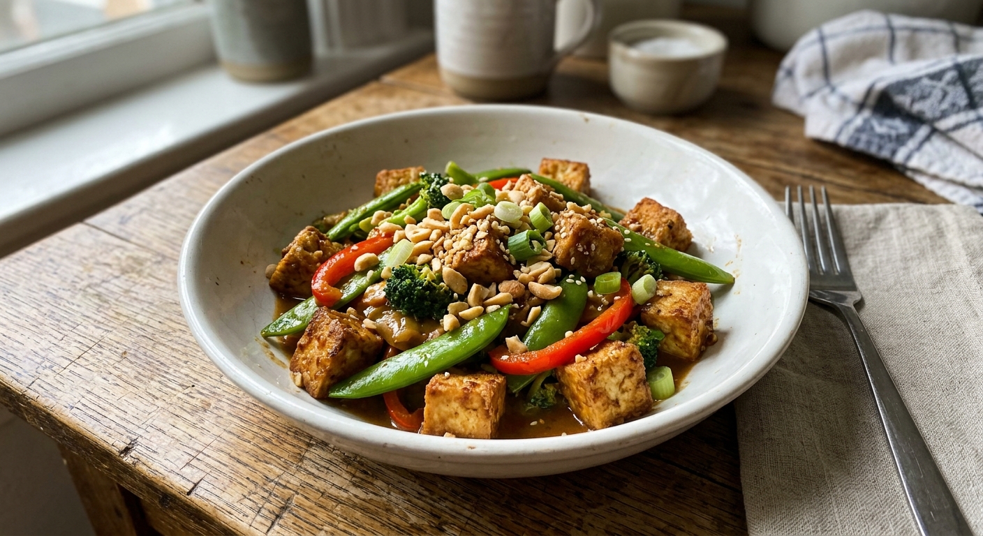 Crispy Tofu and Peanut Stir-Fry