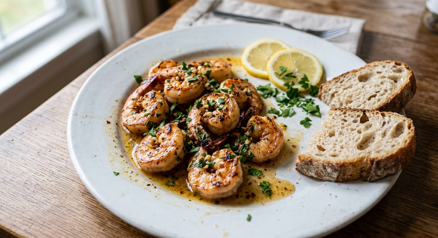 Lemon Garlic Butter Shrimp Skillet