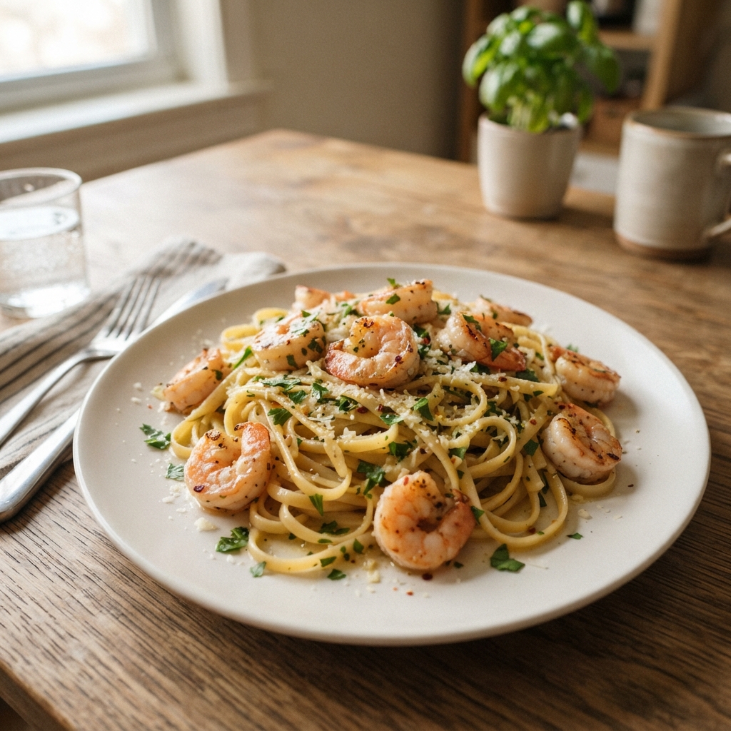 One-Pan Garlic Butter Shrimp and Pasta