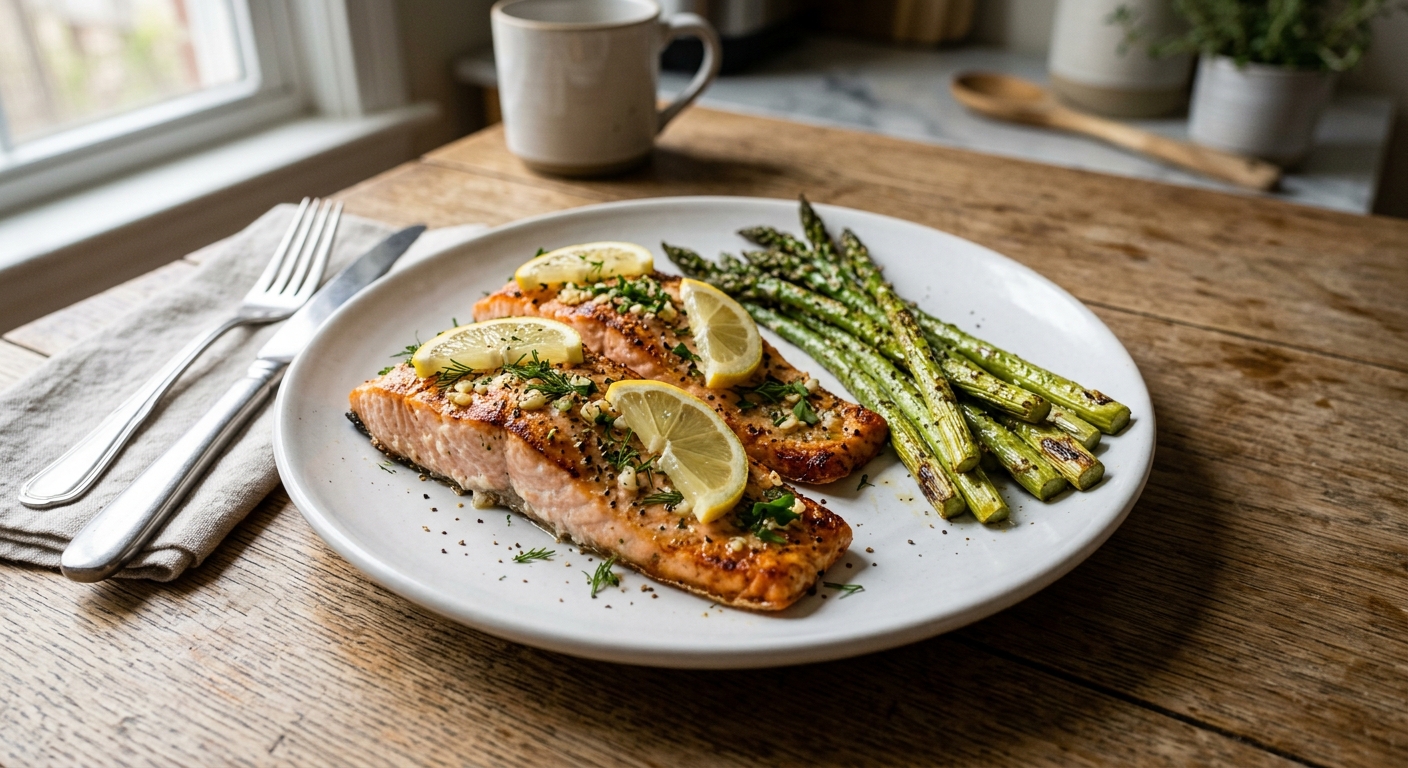 Lemon Garlic Sheet Pan Salmon and Asparagus