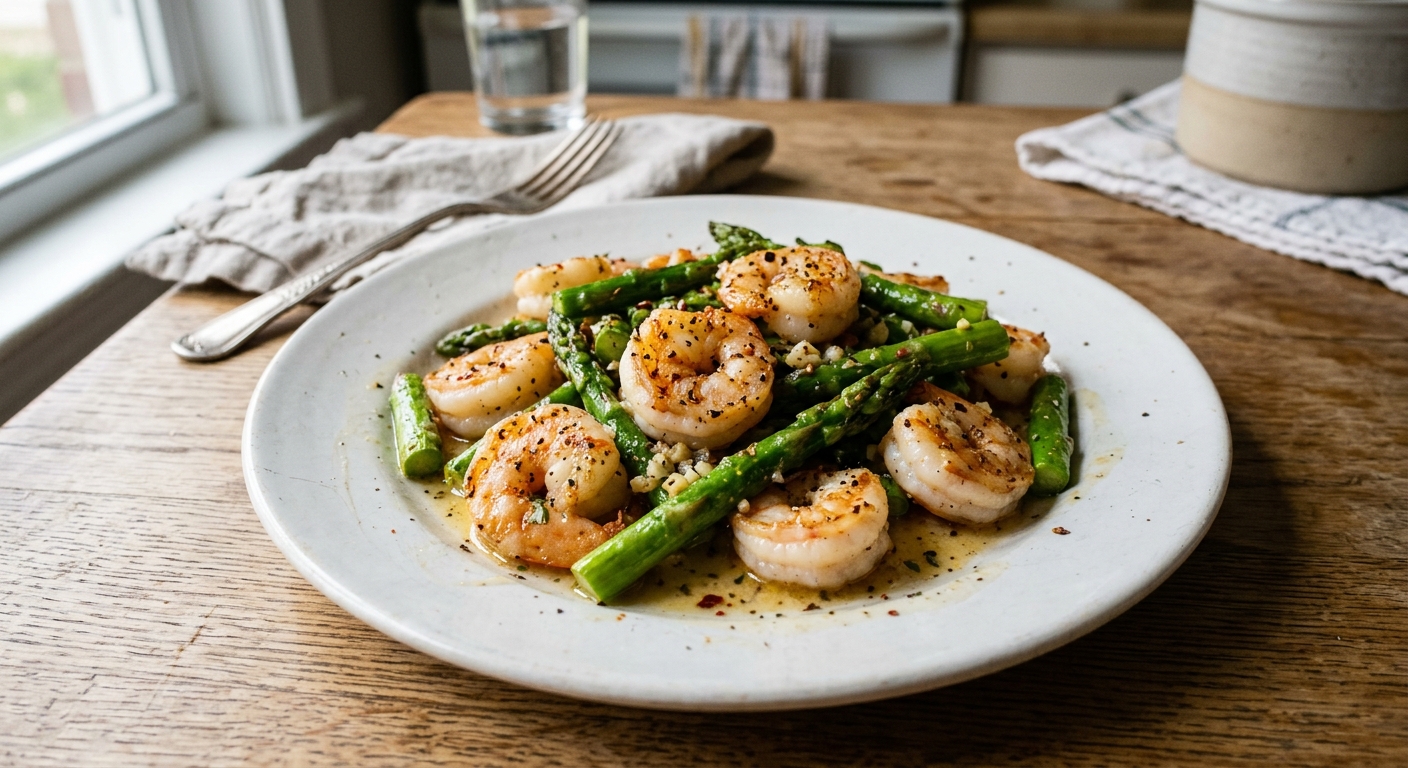 One-Pan Garlic Butter Shrimp and Asparagus