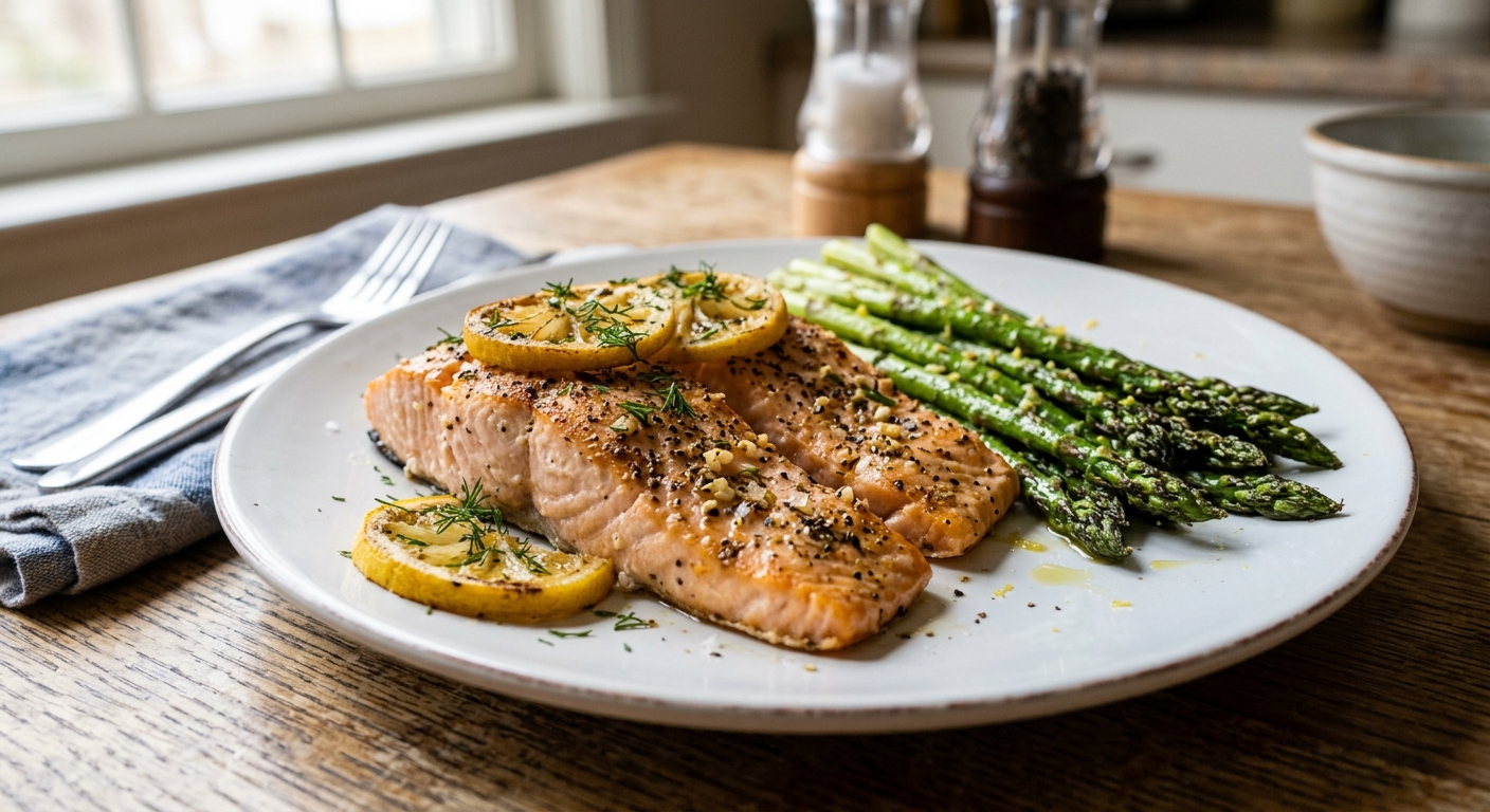 Lemon Garlic Sheet Pan Salmon and Asparagus