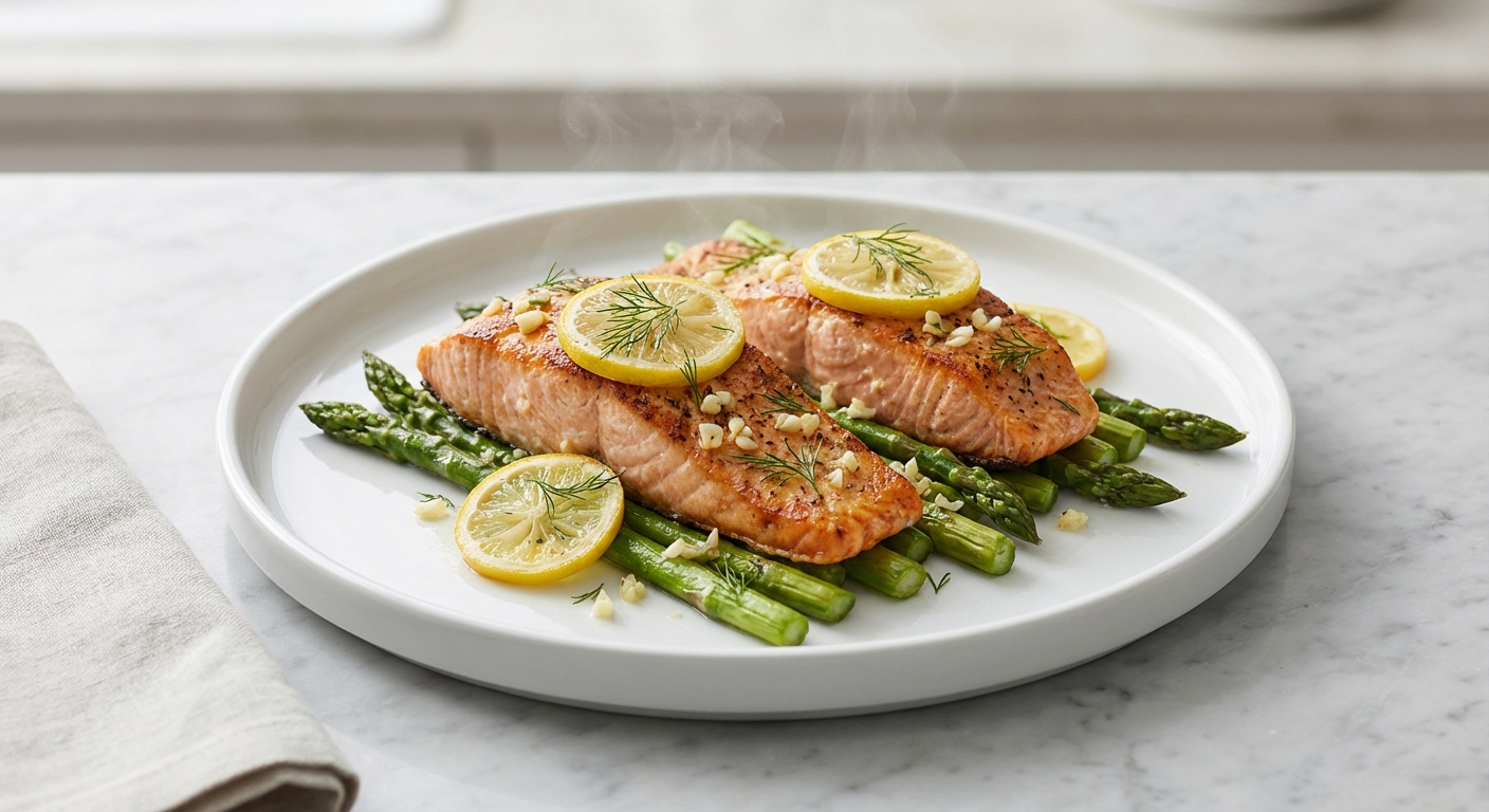 Sheet Pan Lemon Garlic Salmon and Asparagus