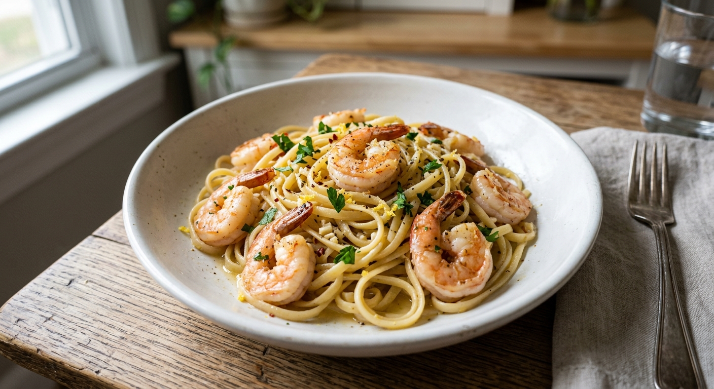 Lemon Garlic Butter Shrimp Pasta