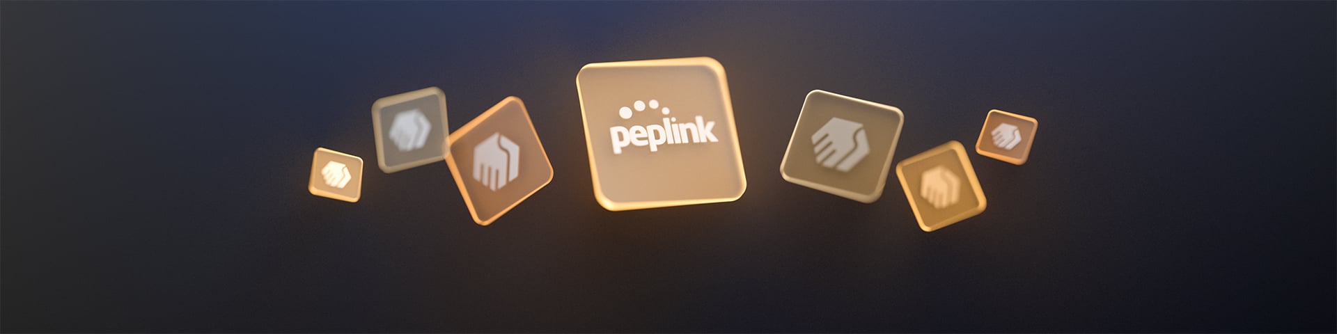 Hero background showing 3D Peplink logo tiles.