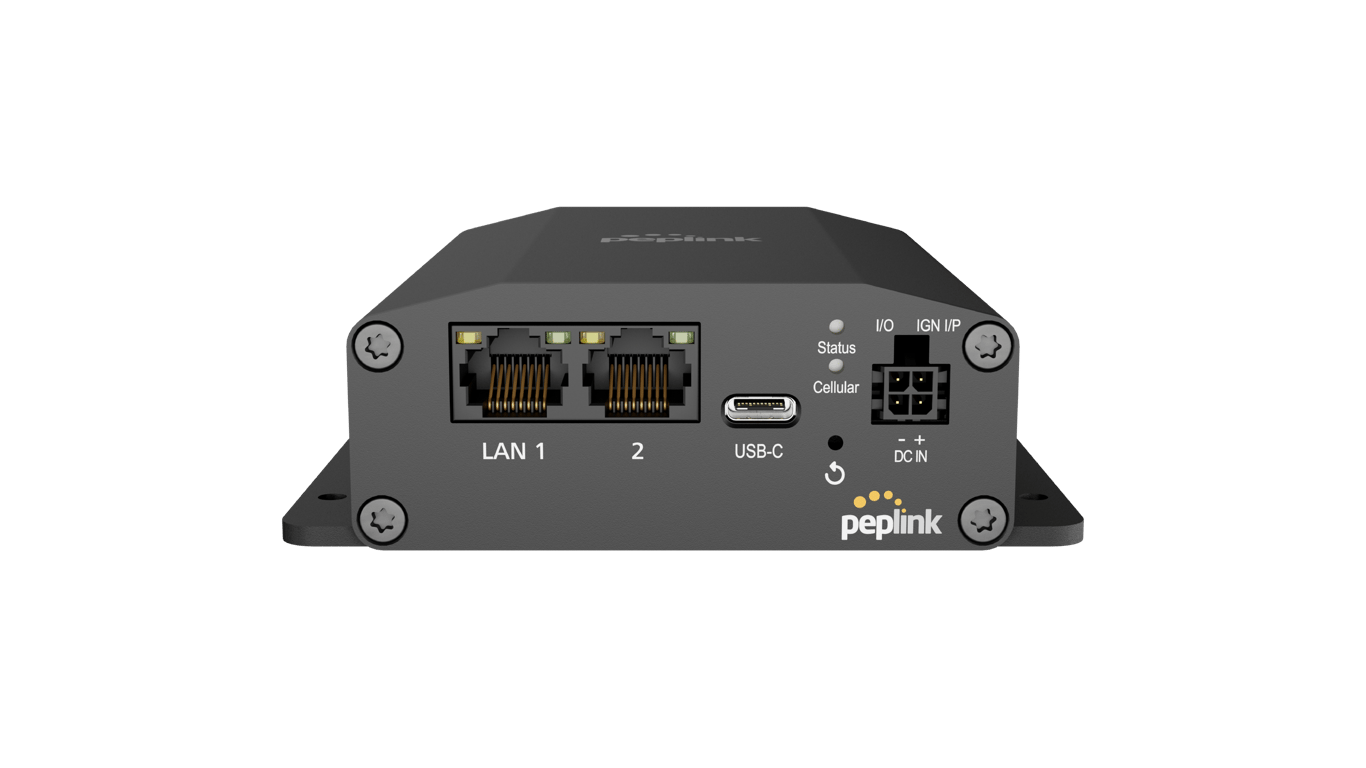 Front view of the Peplink MAX Adapter LTE cellular modem.