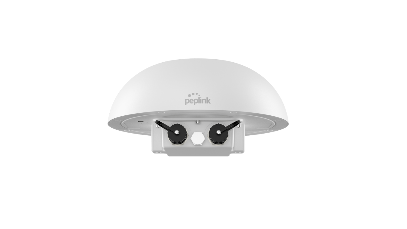 Front view of the Peplink Dome Pro Duo router.