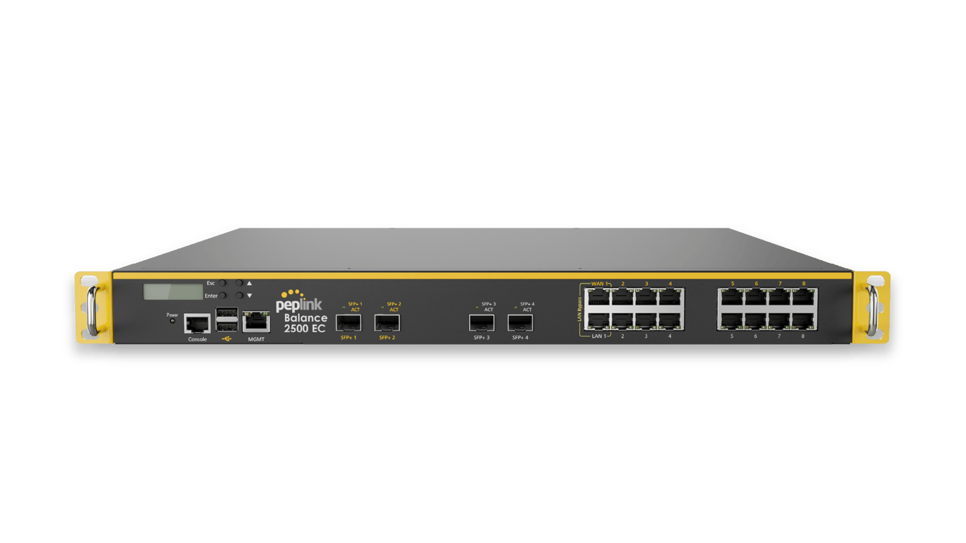 Front view of the Peplink Balance 2500 EC router.