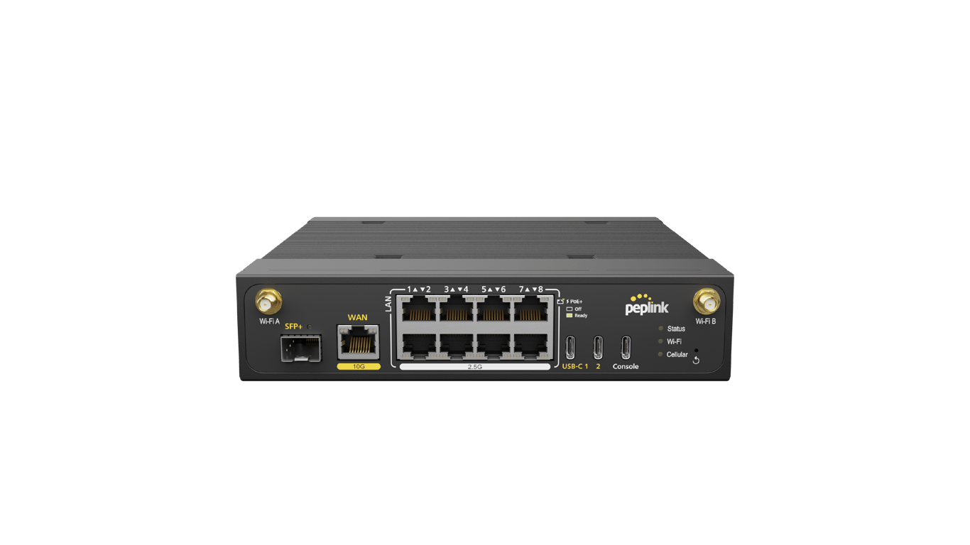 Front view of the Peplink Balance 310 5G router.