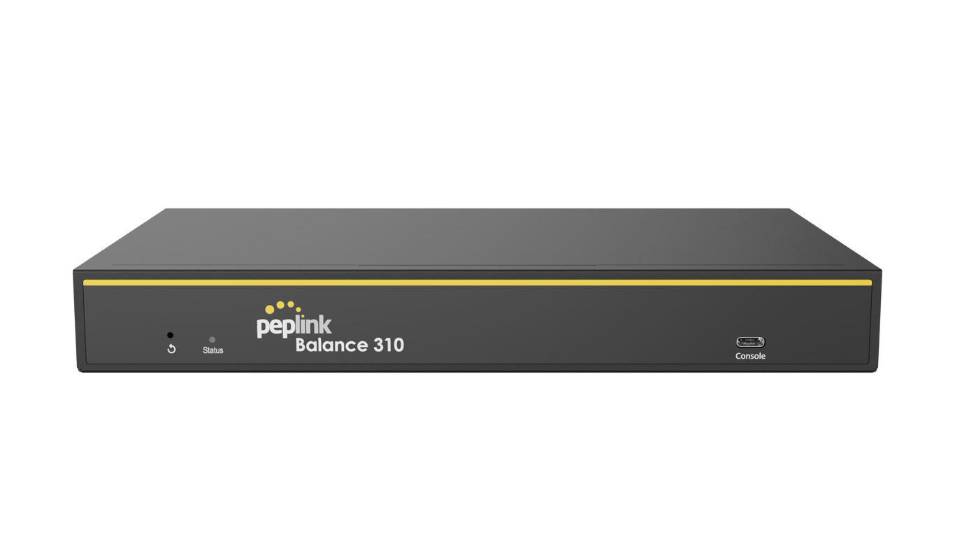 Front view of the Peplink Balance 310 router.