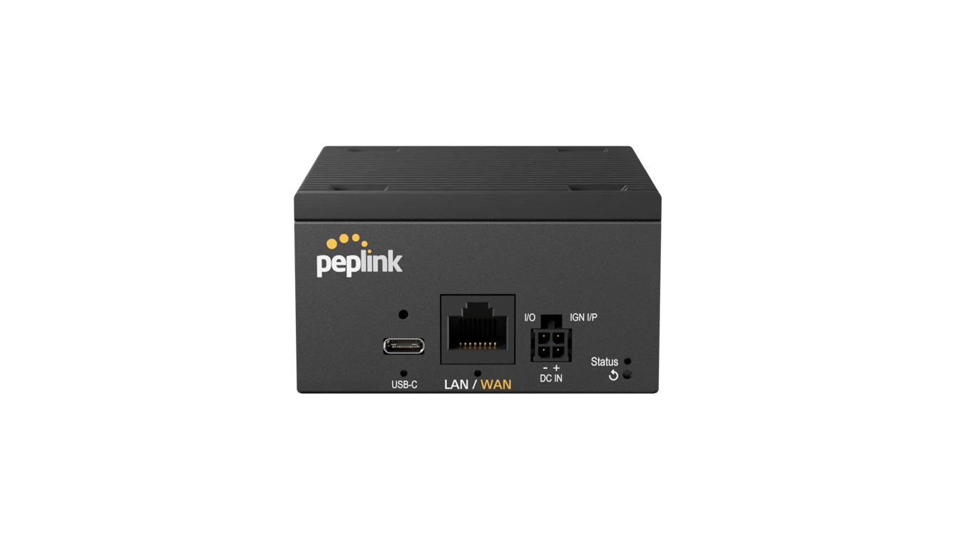 Front view of the Peplink BR2 Micro router.