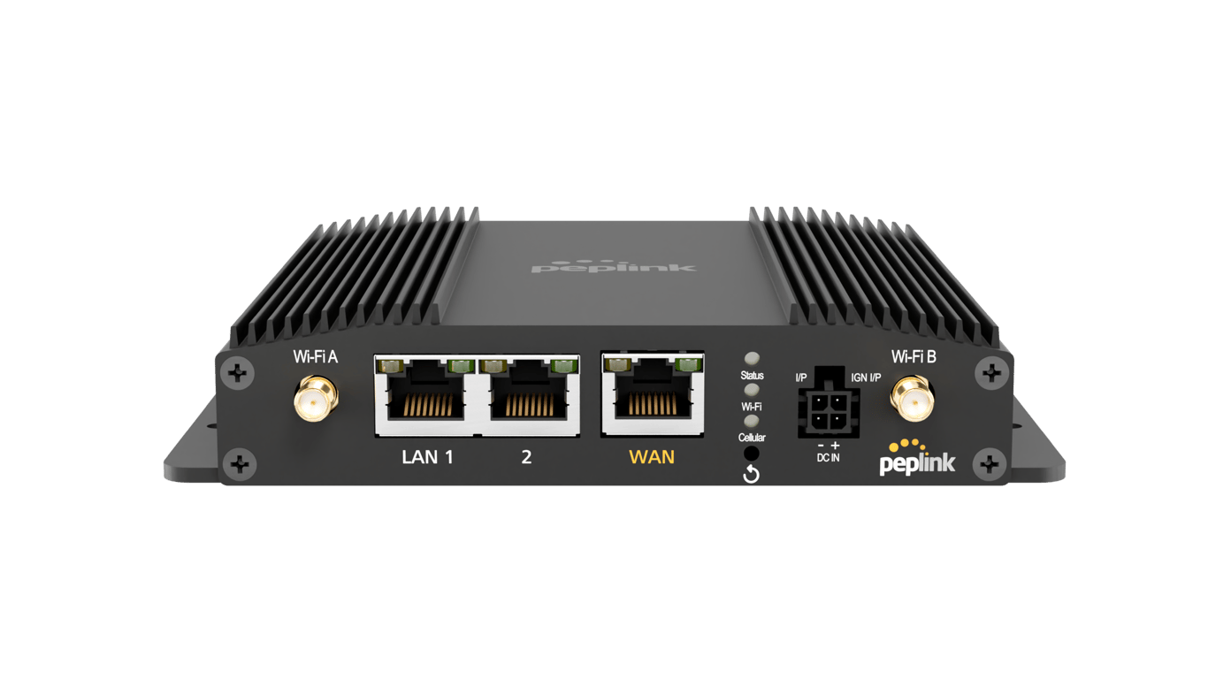 Front view of the Peplink MAX BR1 Pro CAT-20 router.