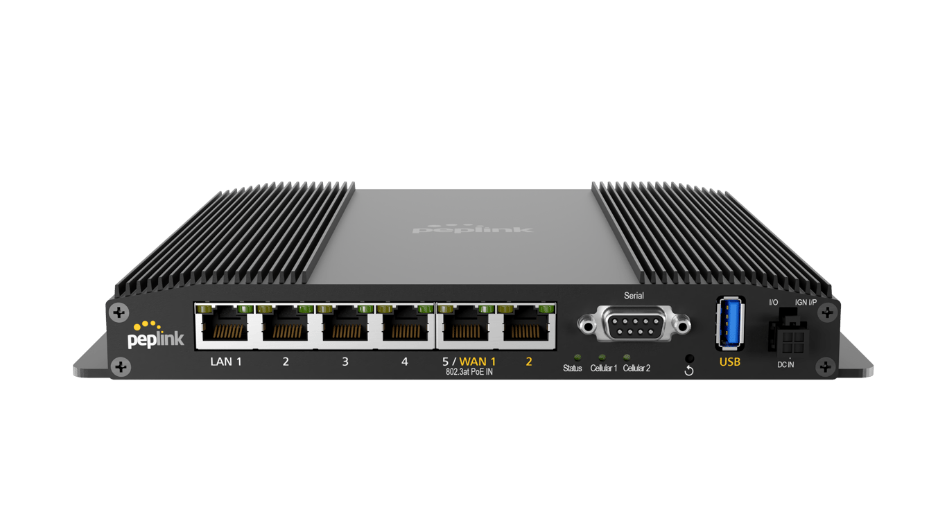 Front view of the Peplink MAX BR2 Pro router.