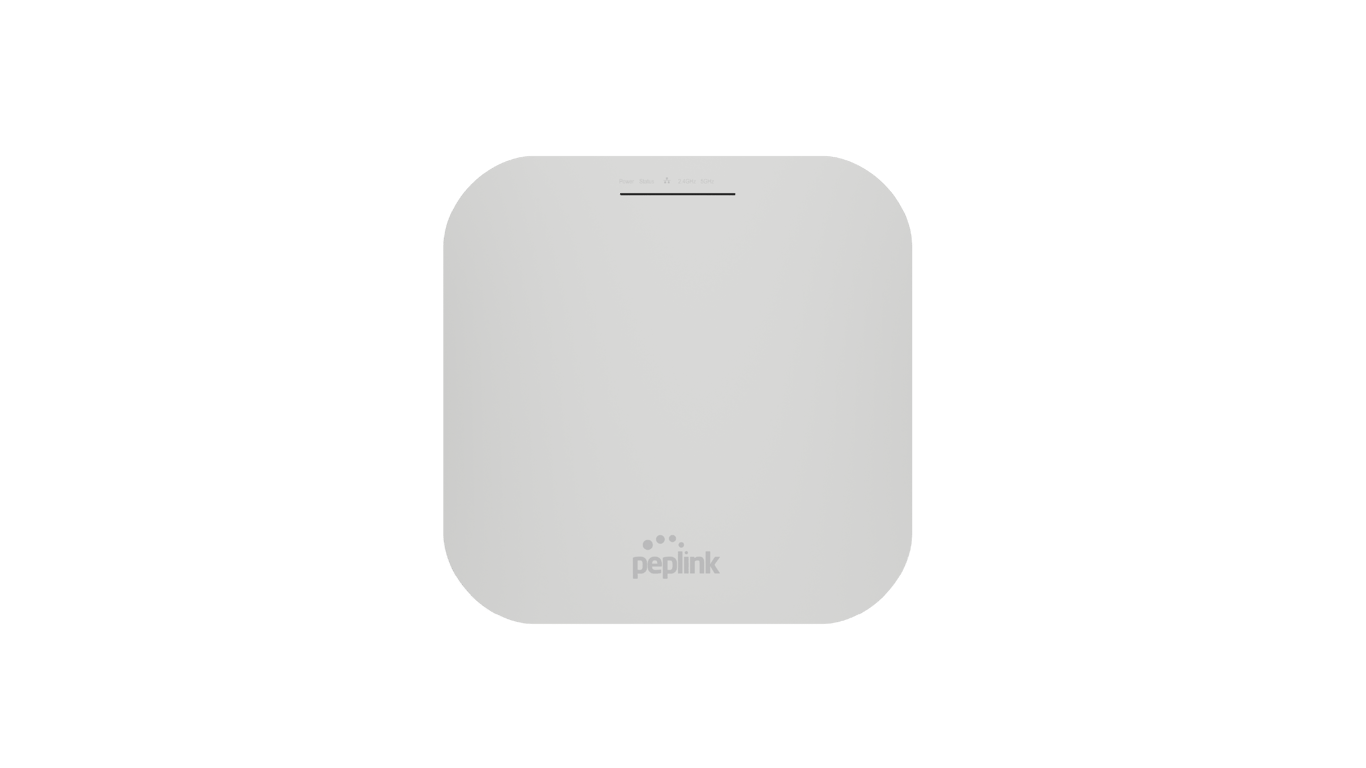 Front view of the Peplink AP One AX Wi-Fi 6 access point.