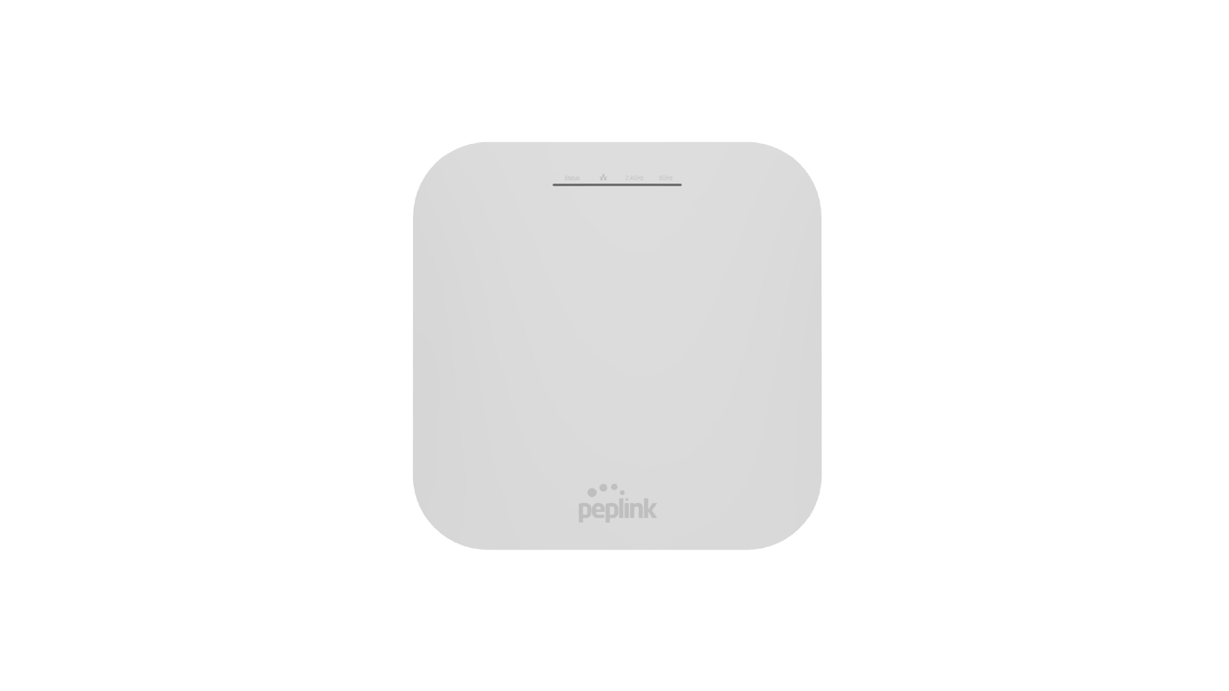 Front view of the Peplink AP One AX Lite Wi-Fi 6 access point.