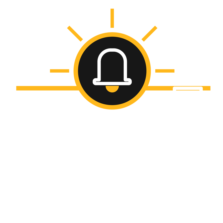 Icon of a bell above an ascending bar chart, representing bandwidth usage alerts.
