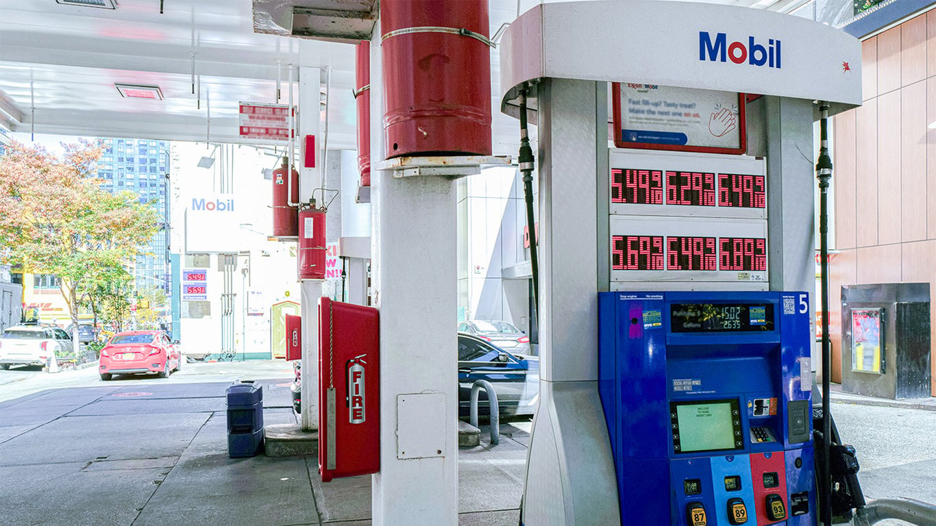 Mobil gas station forecourt representing Peplink branch edge connectivity case studies.