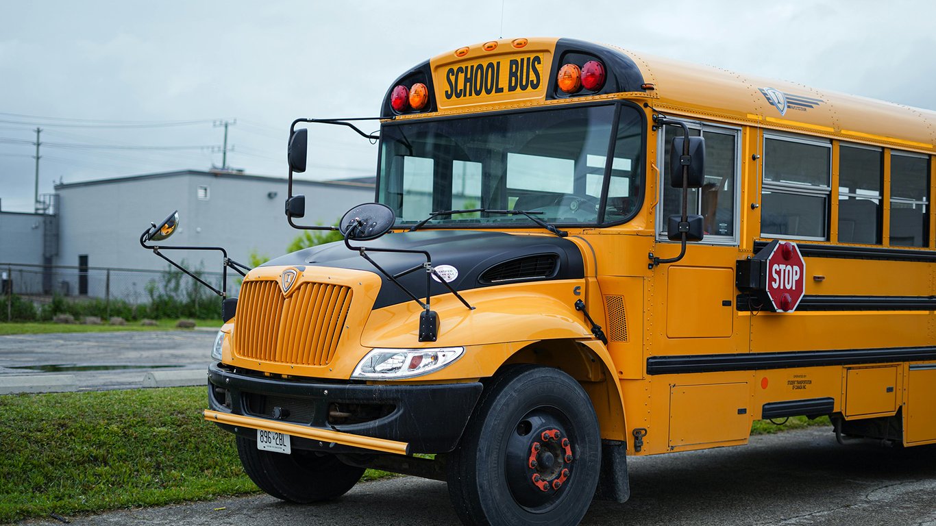Yellow school bus representing Peplink education connectivity case studies.
