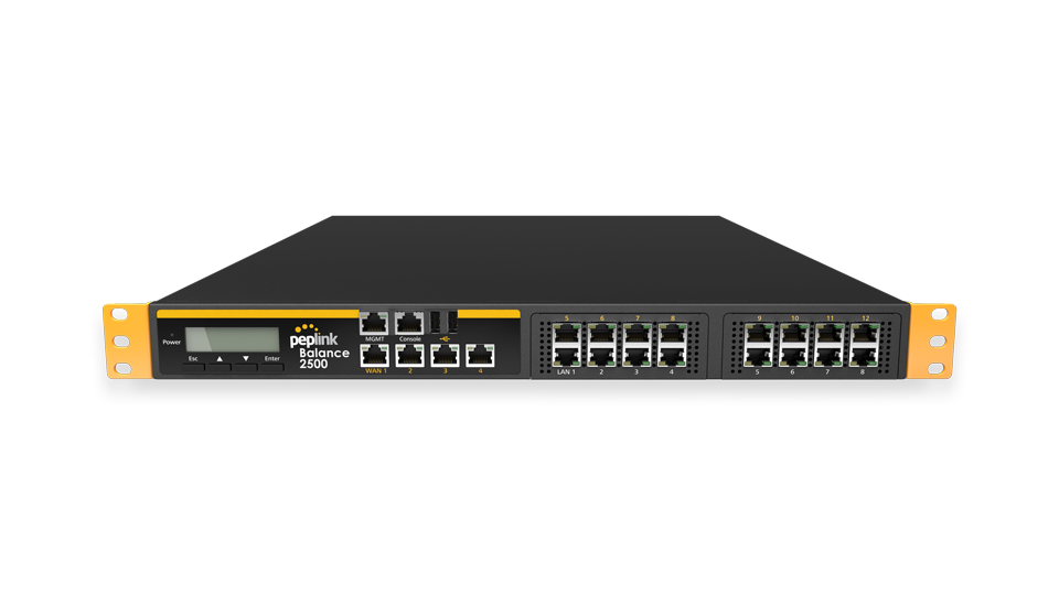 Peplink Balance 2500. Flagship Balance SD-WAN router with 12 WAN Connections. 