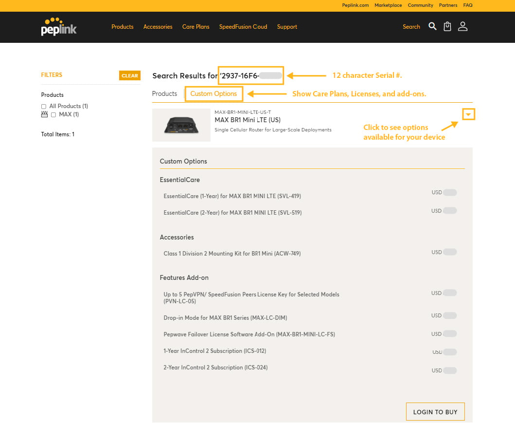 Peplink Custom Option