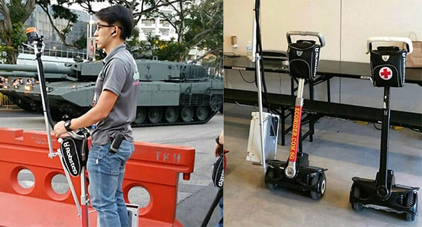 Mobile Riders Scattered around the Venue with Surveillance Cameras and Portable Routers on Scooters