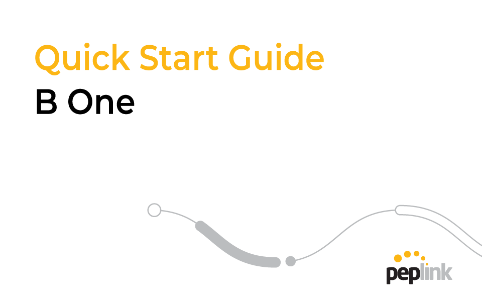 B One Quick Start Guide