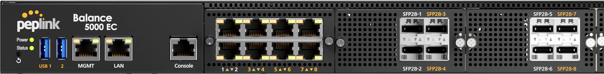 Peplink Balance 5000 EC 40G Model - Front Panel Interfaces