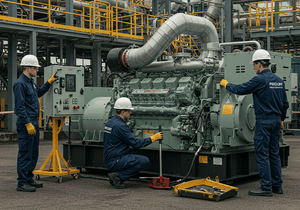 Technician from Smart Technical Services performing expert generator engine service and maintenance.