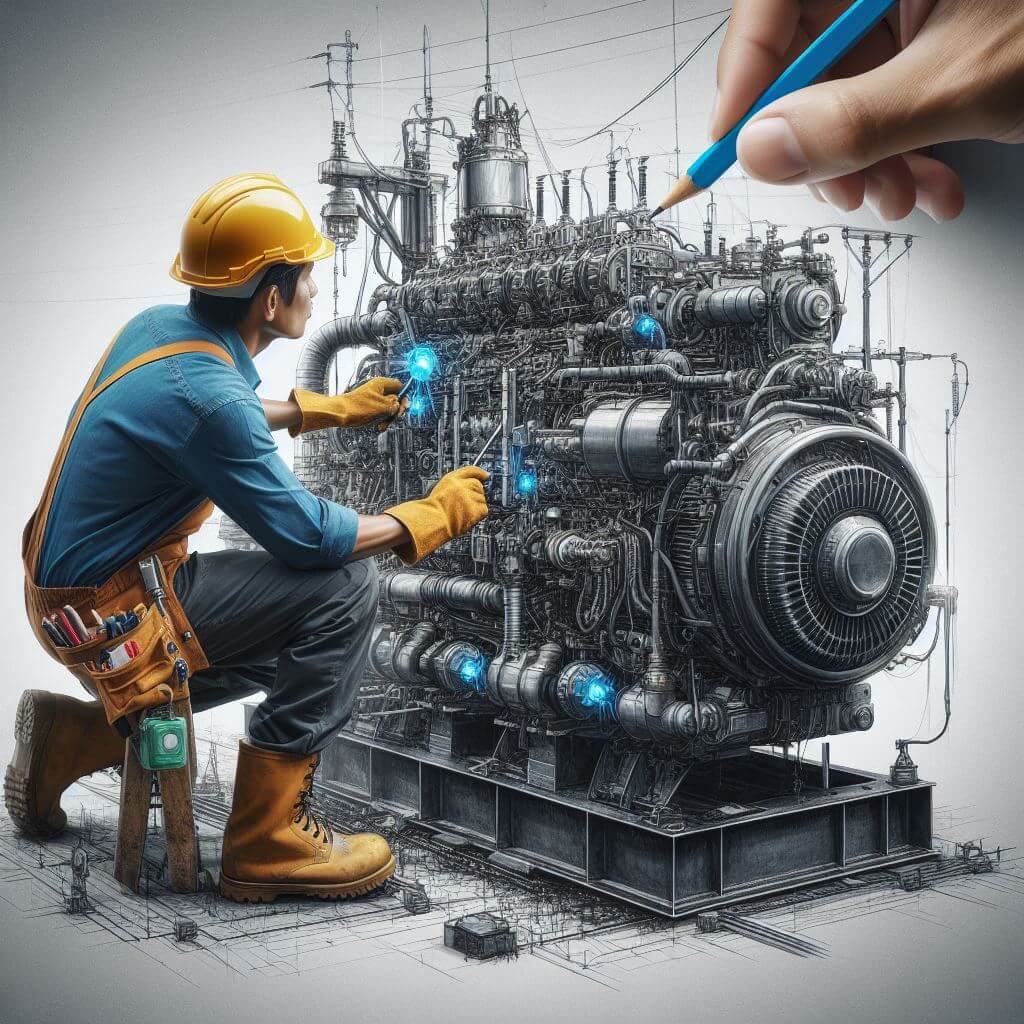 Technician performing generator service near me in Jeddah