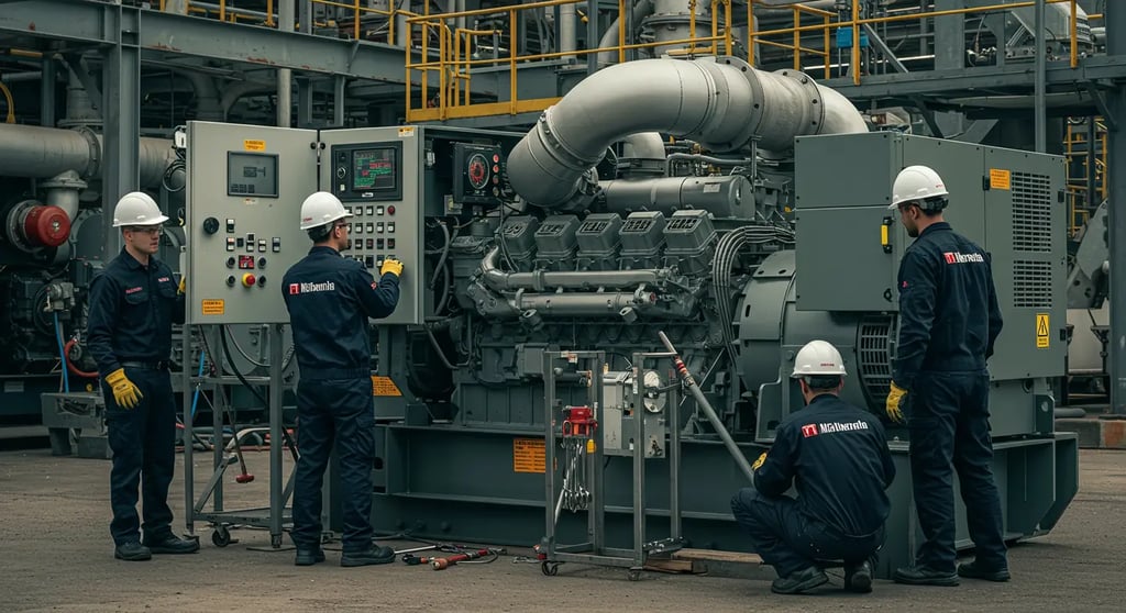 Technician performing gen repair on diesel generator – Smart Technical Services