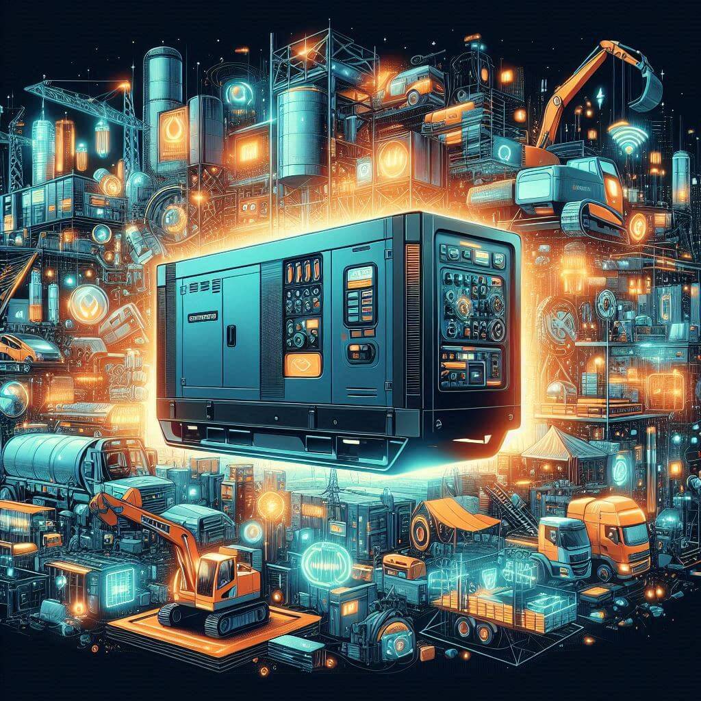 

صورة مولدات كهربائية للايجار متعددة الأحجام والقدرات مُرصّعة في الهواء الطلق، تظهر التصاميم الصناعية القوية مع لوحات التحكم واضحة. يظهر الخلفية موقع بناء وموقع حدث، مما يبرز تنوع المولدات وقدرتها على العمل في بيئات مختلفة.