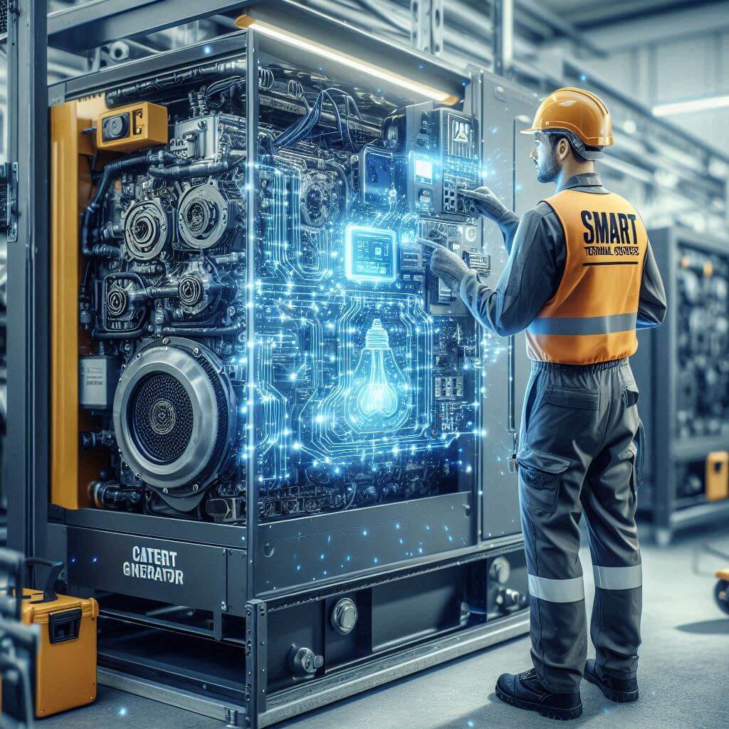 Technician performing Caterpillar generator repair, ensuring optimal performance and reliability for uninterrupted power supply.